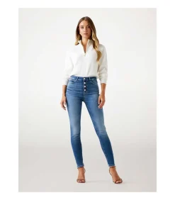 GUESS 1981 Exposed Button blue Sale