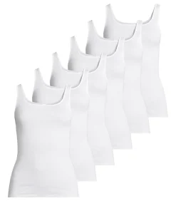 Nina from C. 6 pack Fine Cotton - onderhemd white Sale