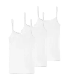 SCHIESSER 3 pack Luxury - spaghettitop white