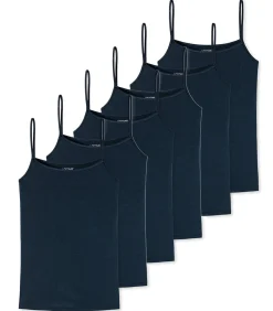 uncover by Schiesser 6 pack Basic - spaghettitop darkBlue Sale