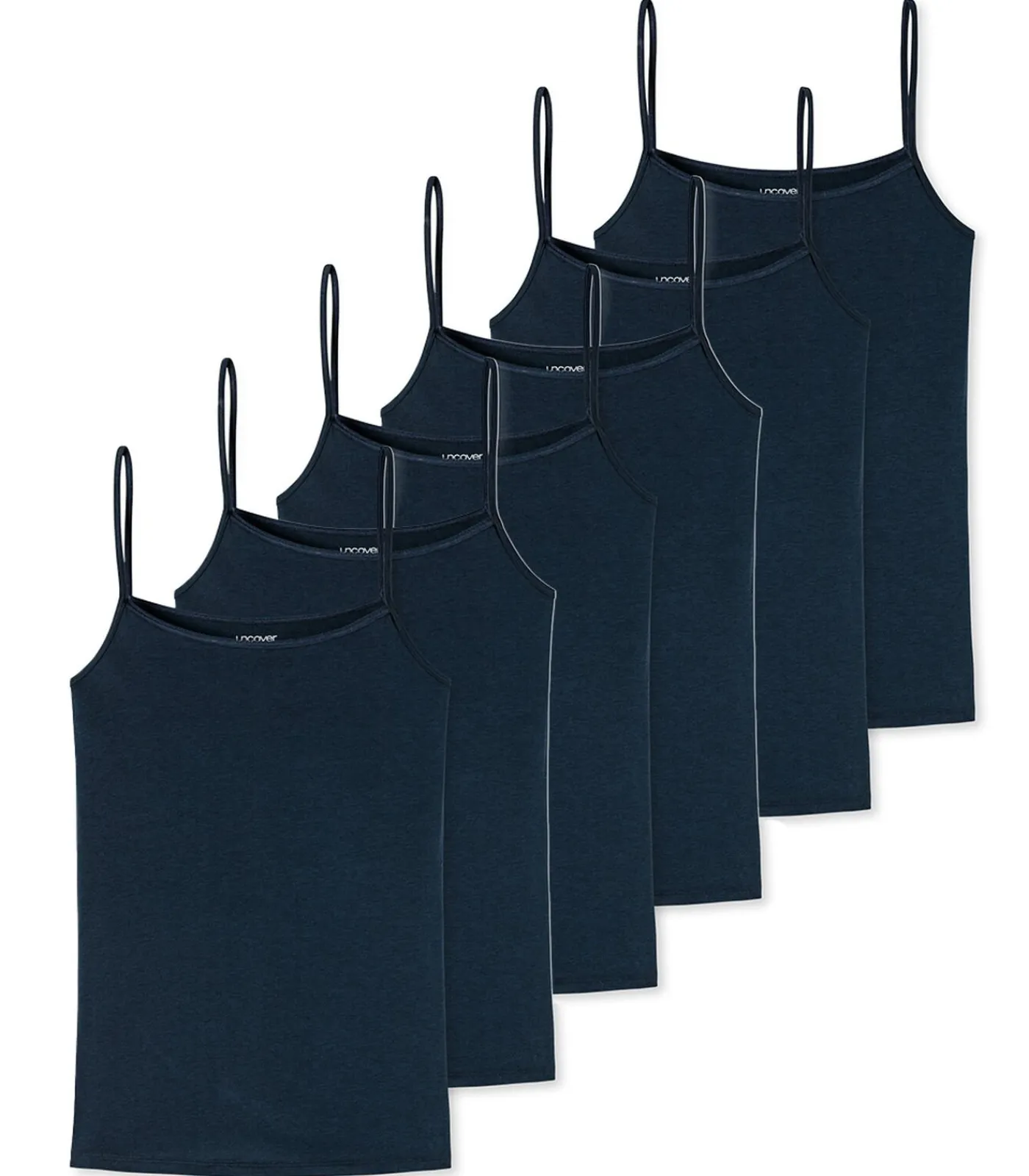 uncover by Schiesser 6 pack Basic - spaghettitop darkBlue Sale