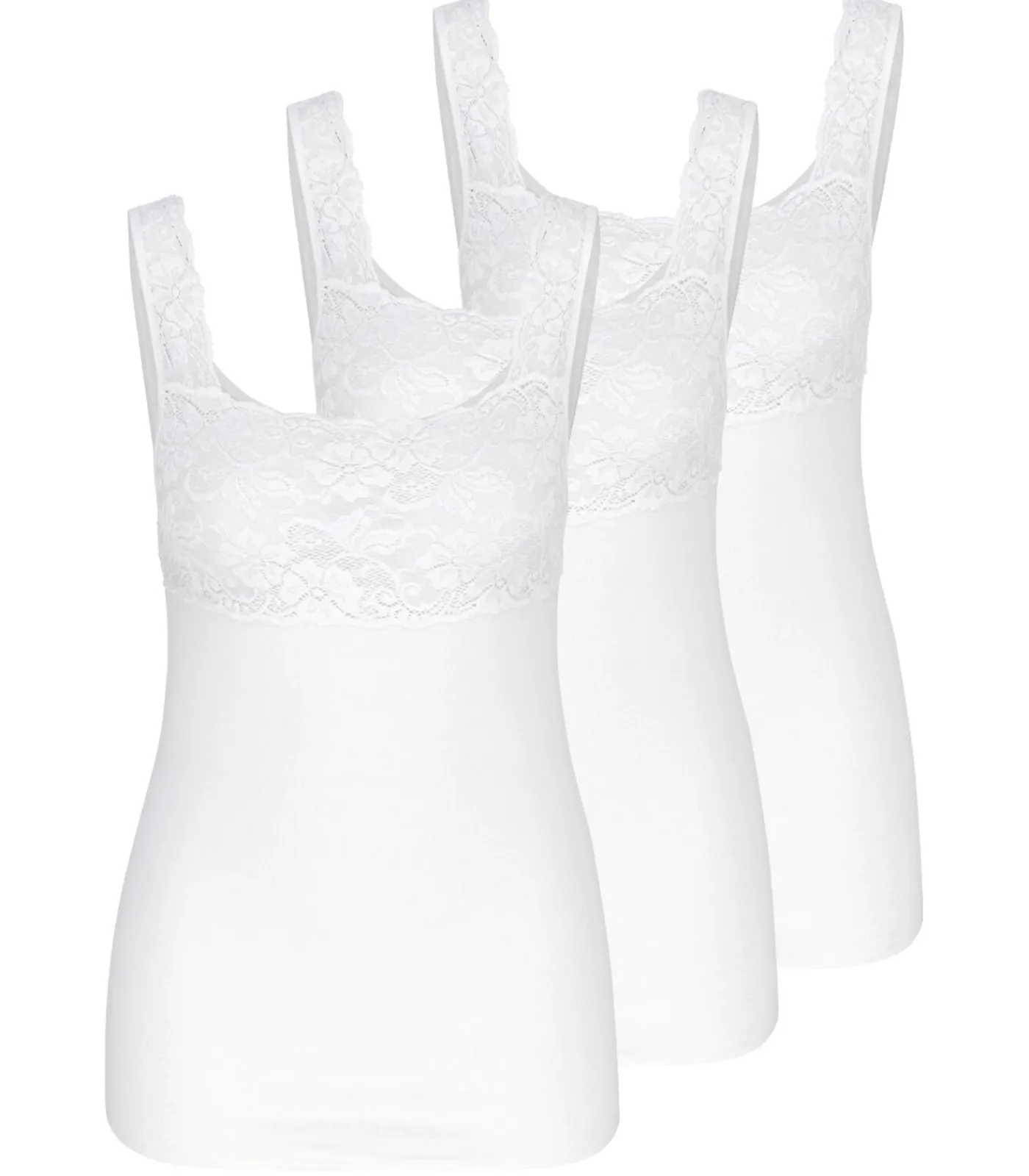 Nina from C. 3 pack Fine Cotton - onderhemd white Outlet