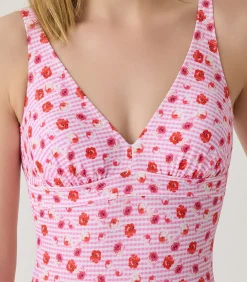 Laura By Janine Robin 1 stuk zwempak Escalet fuchsia New