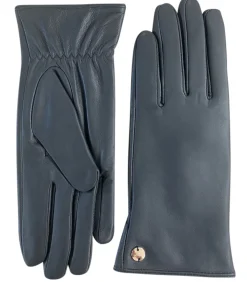 Deeluxe ACTS - Eenvoudige leren handschoenen met metalen logodetail black