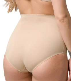 LUNA Afslankingsbroekje van microvezel met hoge taille 26 cm beige Discount
