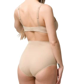 LUNA Afslankingsbroekje van microvezel met hoge taille 26 cm beige Discount