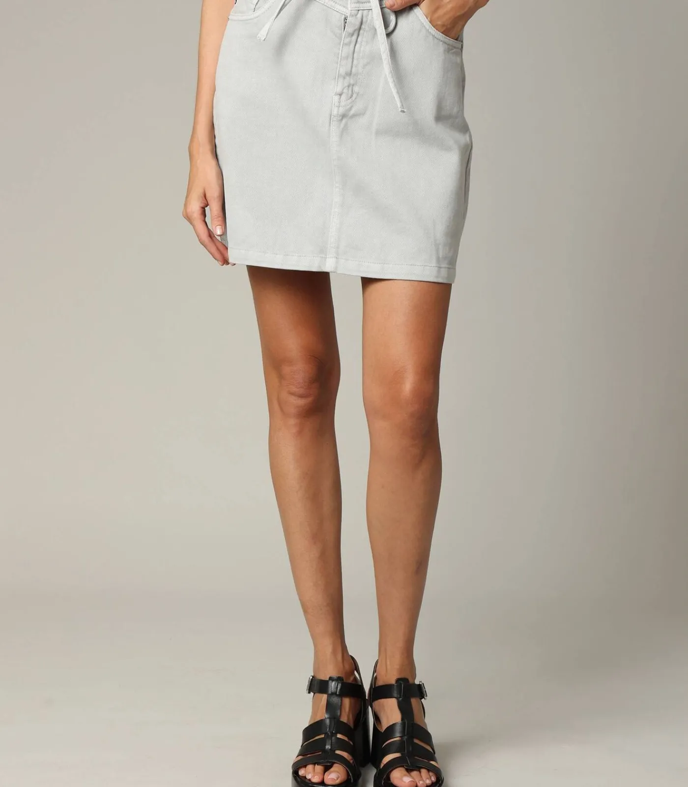 Deeluxe AITANA - Damesrok van 100% katoendenim gray New