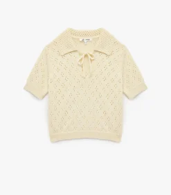 Koton Ajourtrui Korte Mouwen Met Strik beige