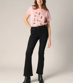 Deeluxe ALICIA - Uitlopende jeans met een flatterende en comfortabele pasvorm black