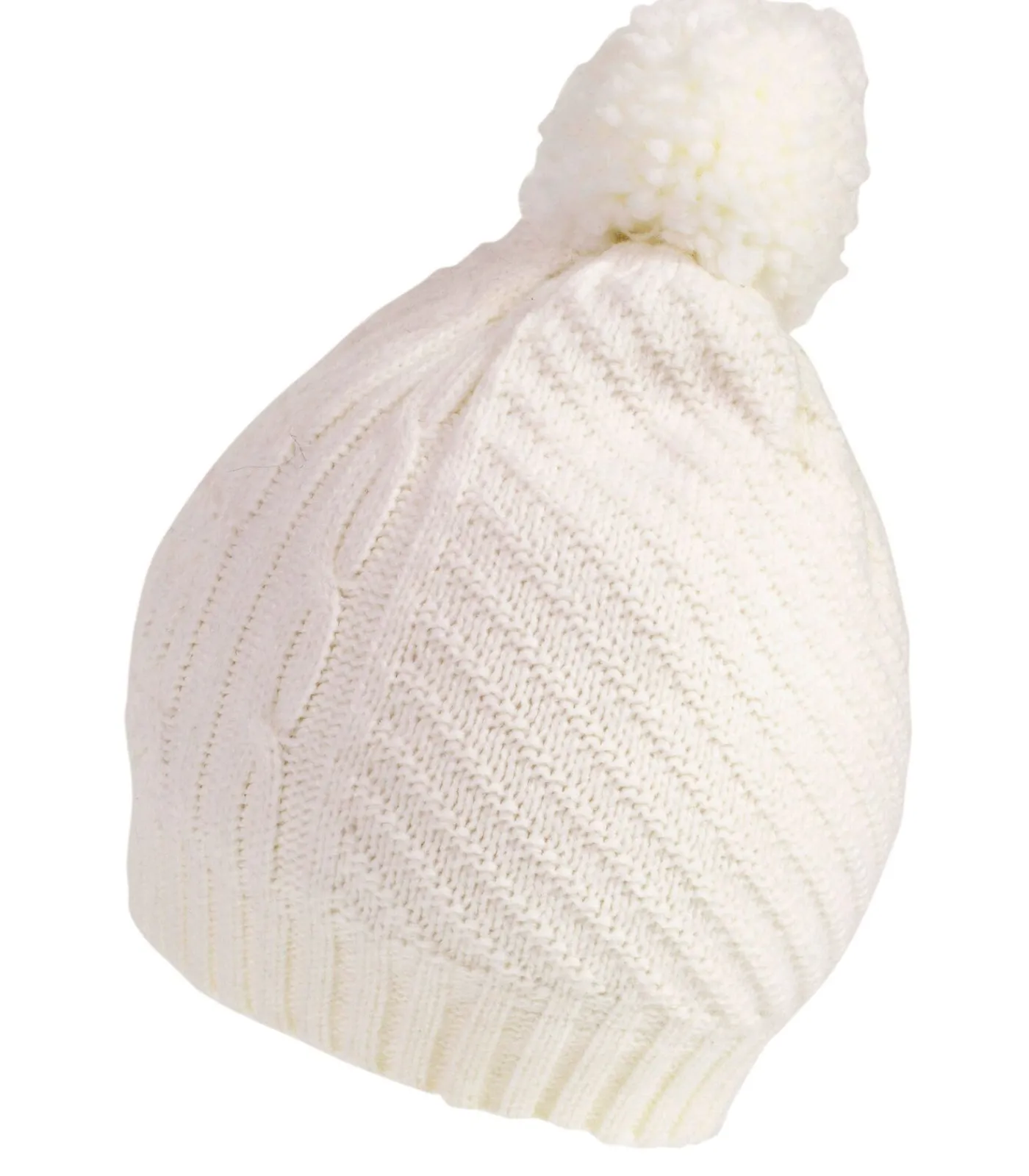 ISOTONER Aran gebreide damespet wit white Hot