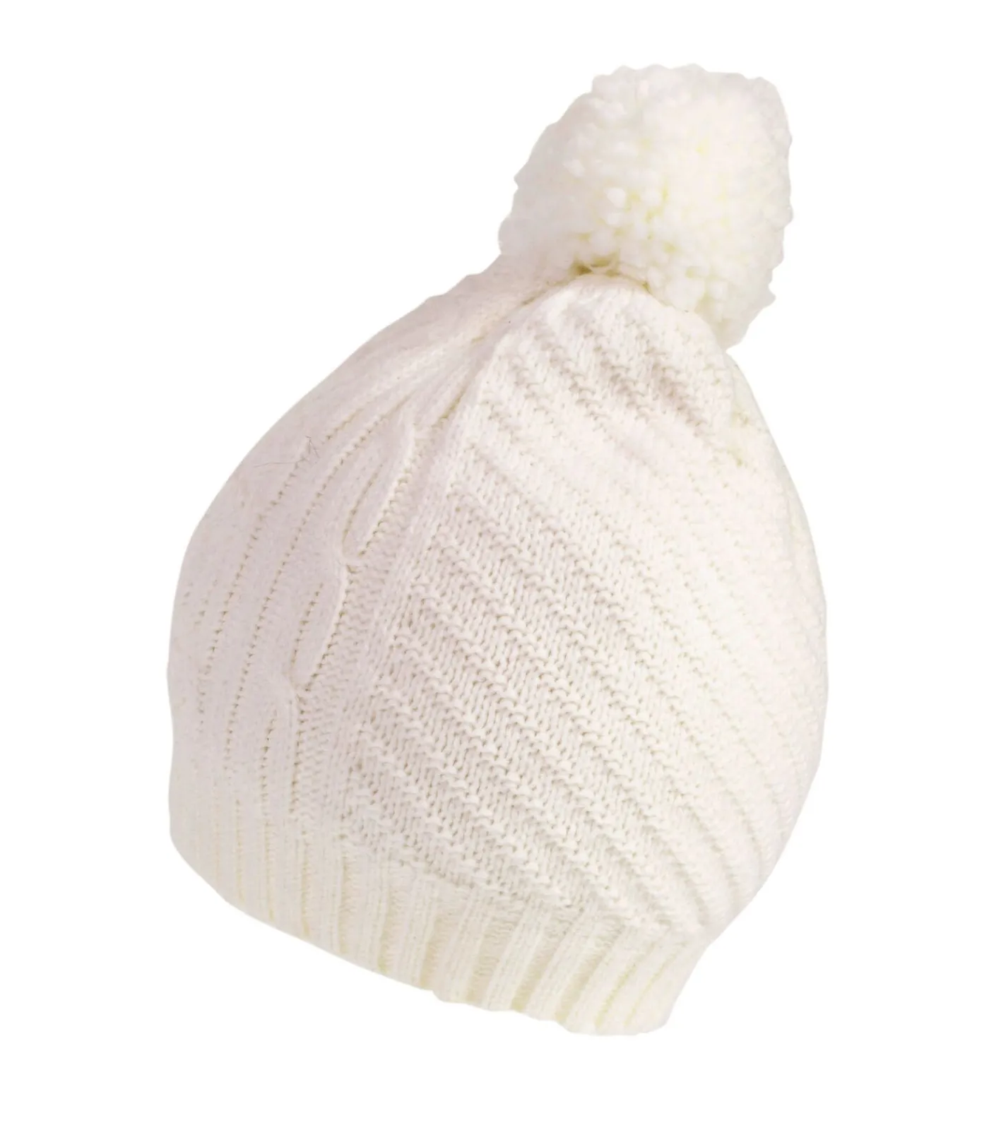 ISOTONER Aran gebreide damespet wit white Hot