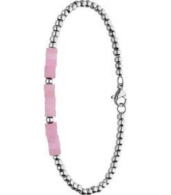 Lucardi Armband Staal 20 cm pink/silver Online