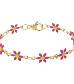 Lucardi Armband Staal 17 cm pink Clearance