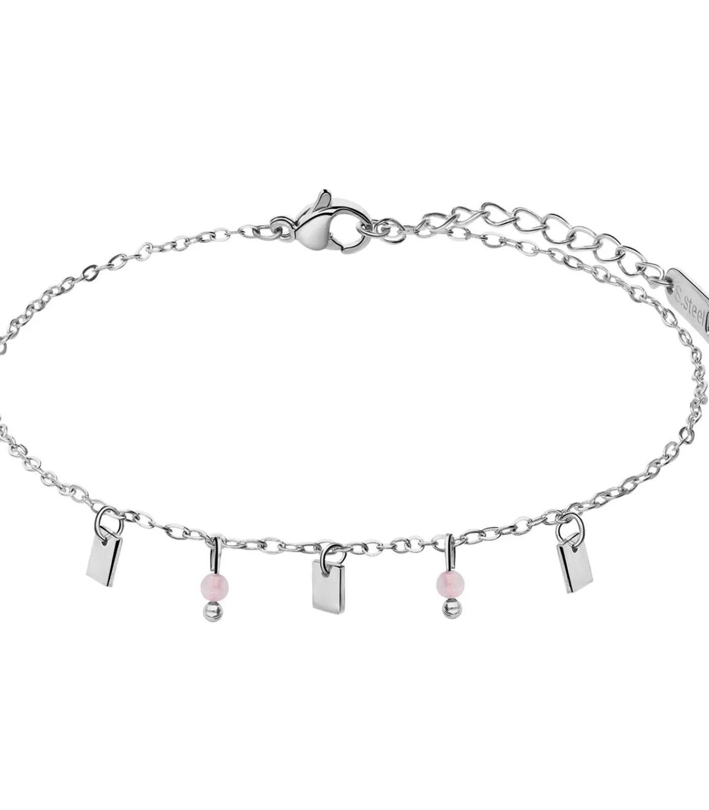 Lucardi Armband Staal 20 cm pink/silver Discount