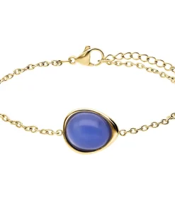 Lucardi Armband Staal 19 cm - Goudkleurig blue New