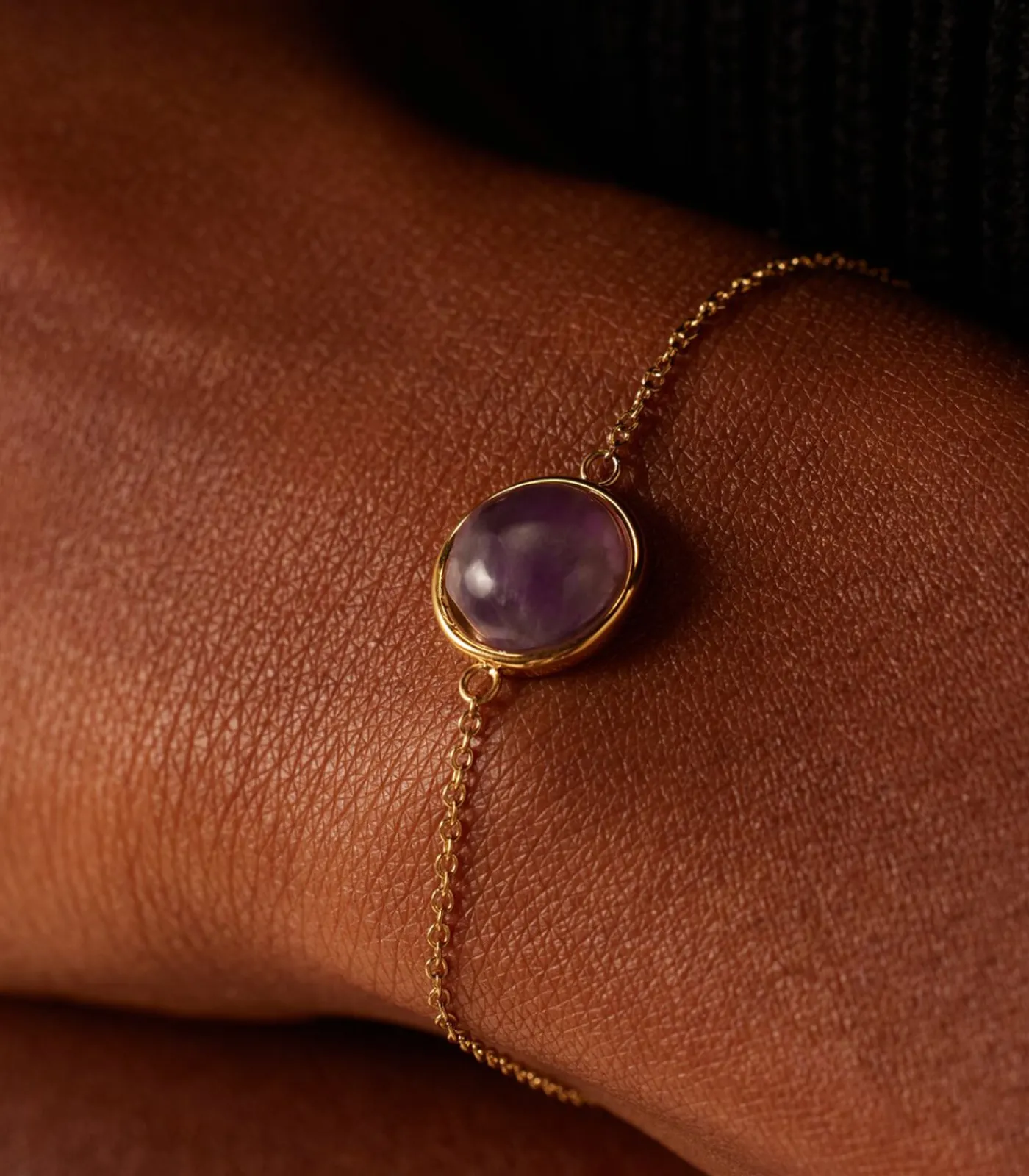 Lucardi Armband Staal 19 cm - Goudkleurig purple Best