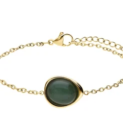 Lucardi Armband Staal 19 cm - Goudkleurig green Outlet