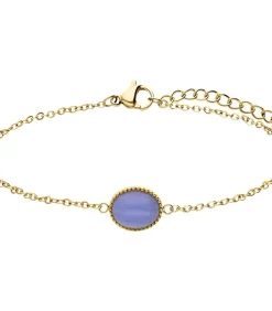 Lucardi Armband Staal 19 cm - Goudkleurig blue Clearance