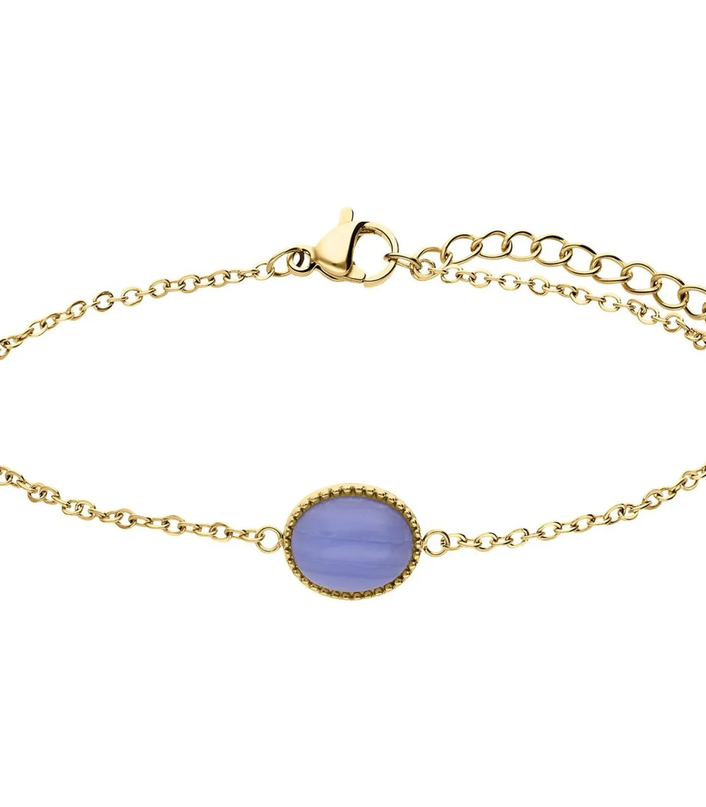 Lucardi Armband Staal 19 cm - Goudkleurig blue Clearance