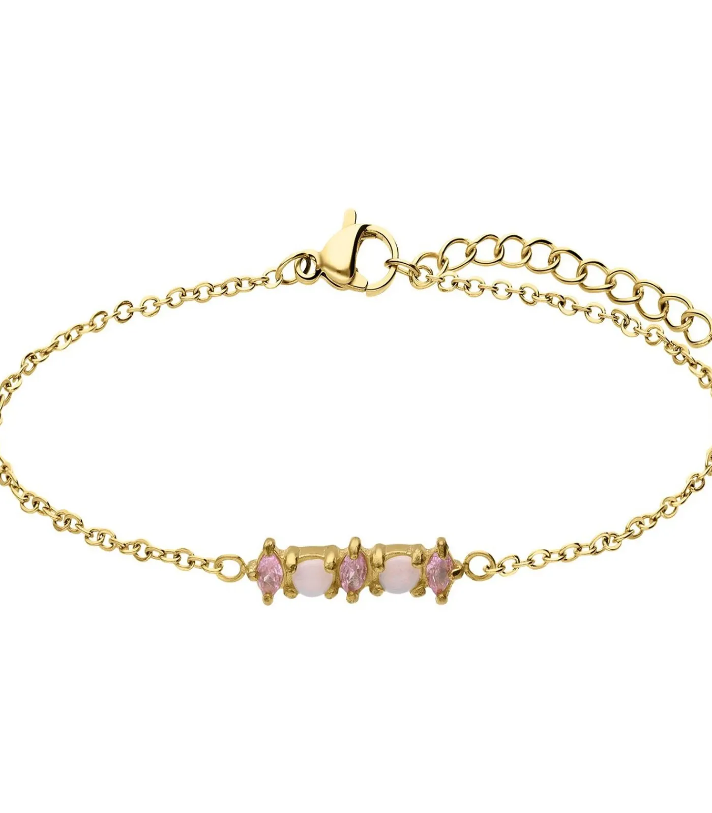 Lucardi Armband Staal 19 cm - Goudkleurig gold