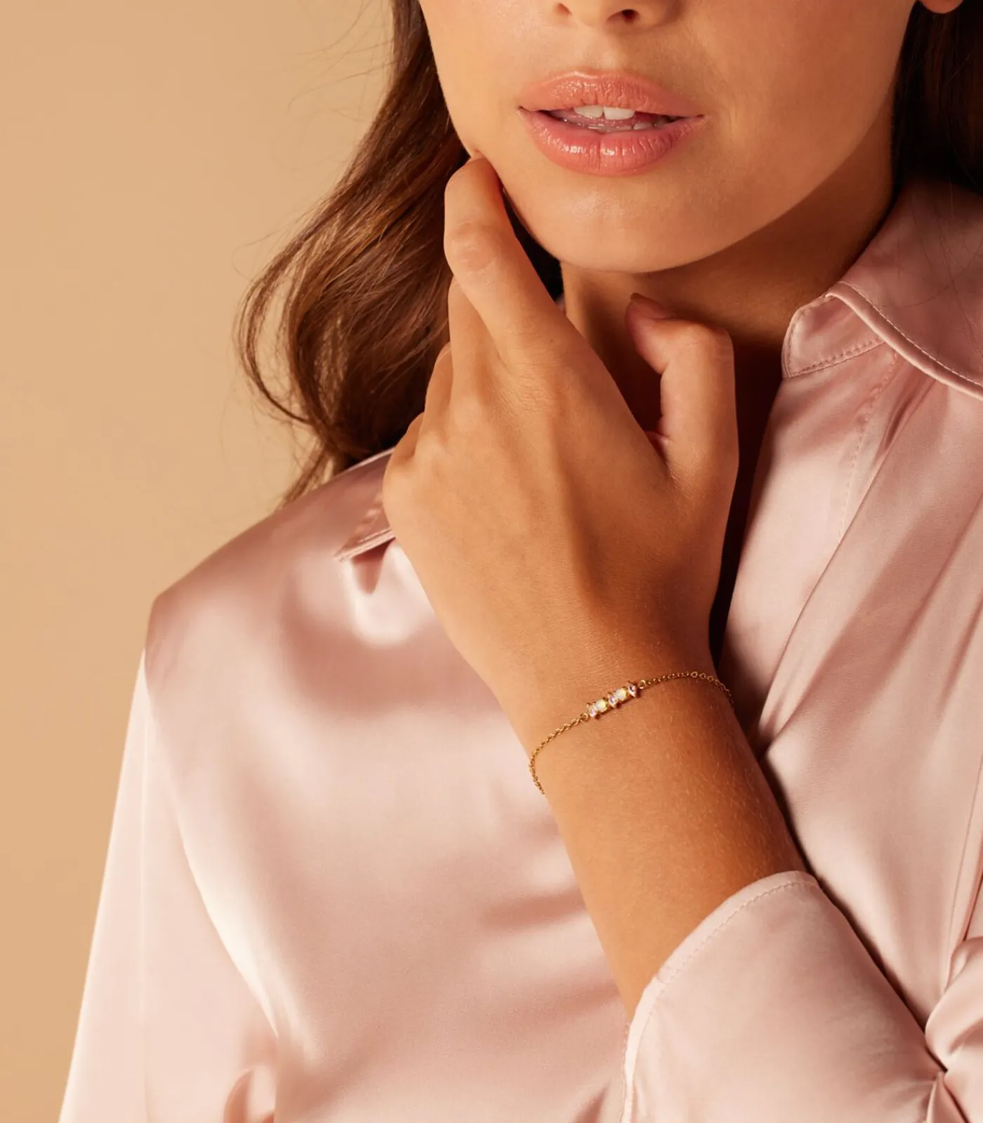 Lucardi Armband Staal 19 cm - Goudkleurig gold