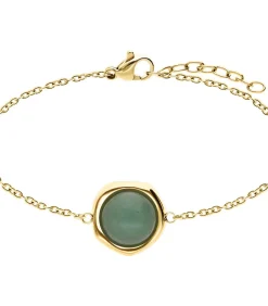 Lucardi Armband Staal 19 cm - Goudkleurig green Outlet