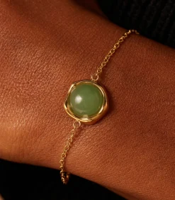 Lucardi Armband Staal 19 cm - Goudkleurig green Outlet