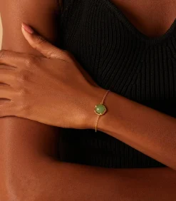 Lucardi Armband Staal 19 cm - Goudkleurig green Outlet