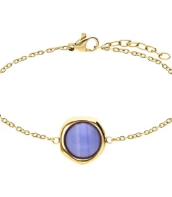 Lucardi Armband Staal 19 cm - Goudkleurig blue Discount
