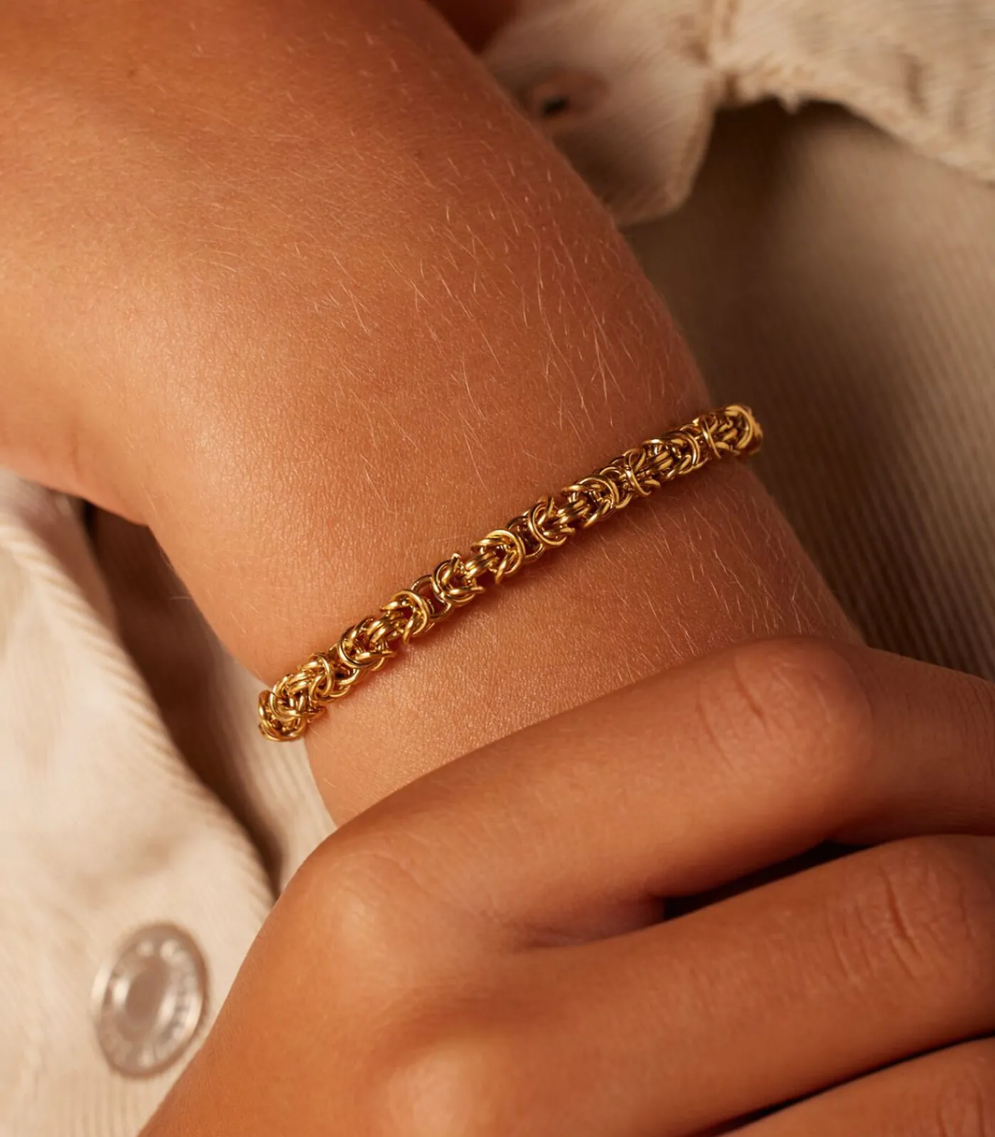 Lucardi Armband Staal 15 cm - Goudkleurig gold