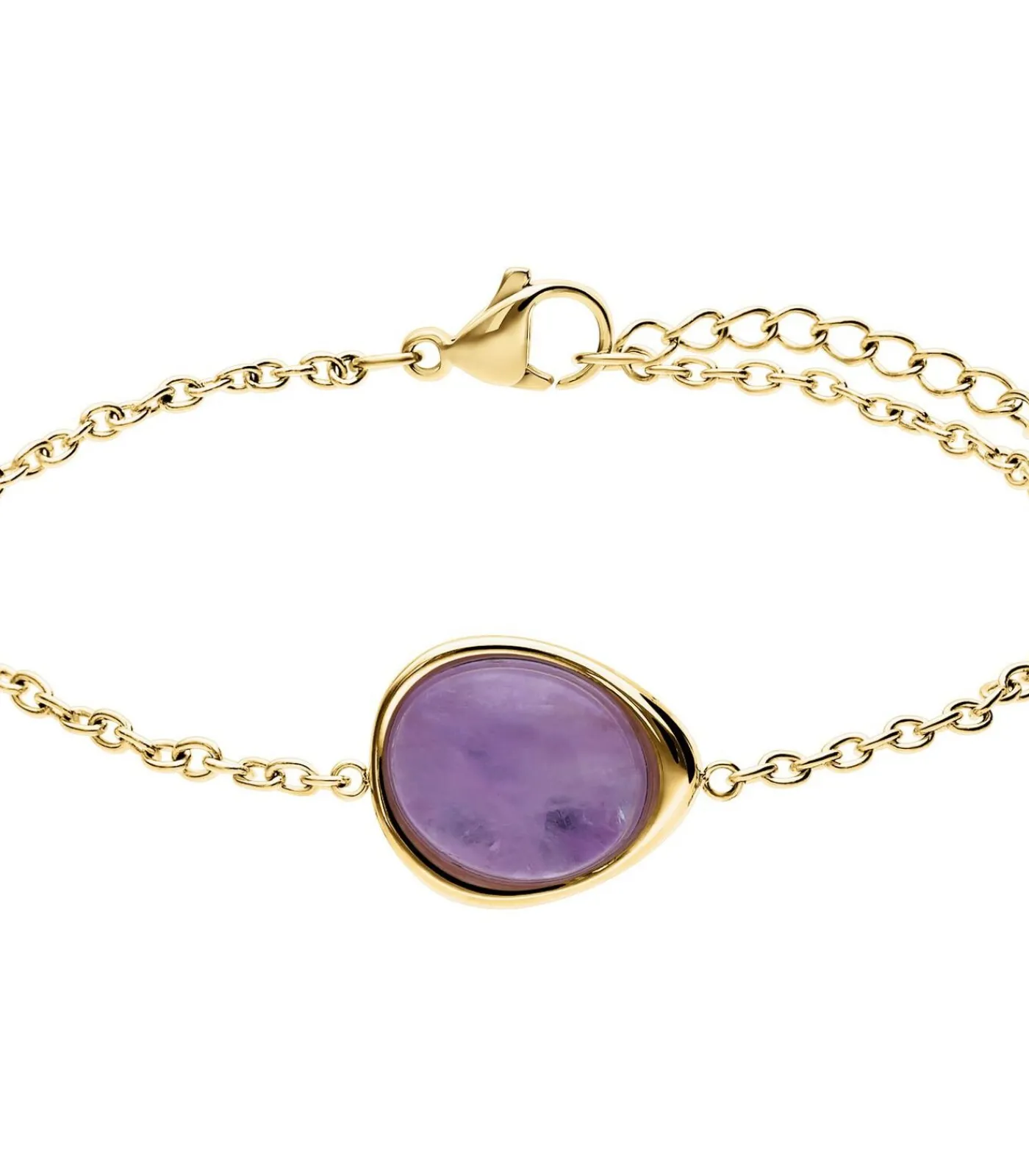 Lucardi Armband Staal 19 cm - Goudkleurig purple Outlet