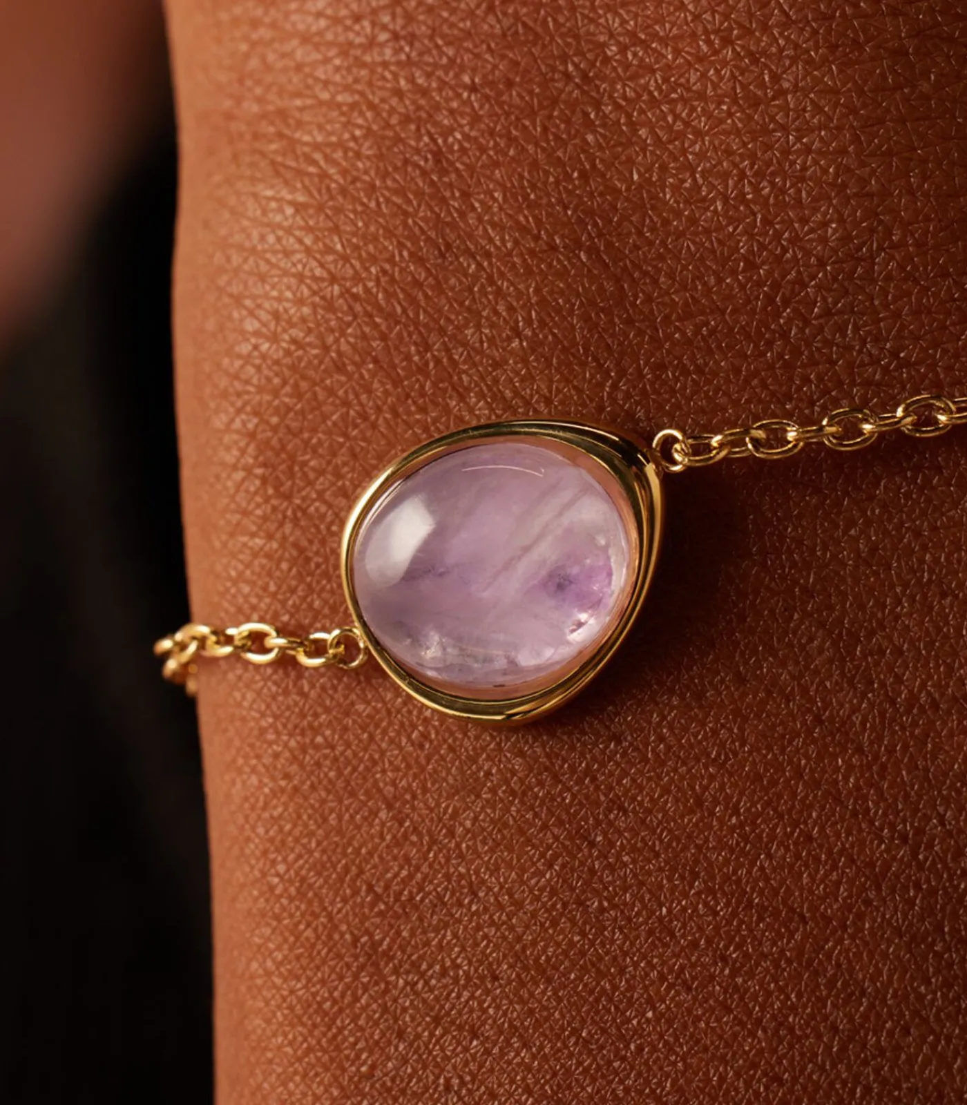 Lucardi Armband Staal 19 cm - Goudkleurig purple Outlet