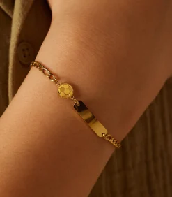 Lucardi Armband Staal 15 cm - Zilverkleurig gold Outlet