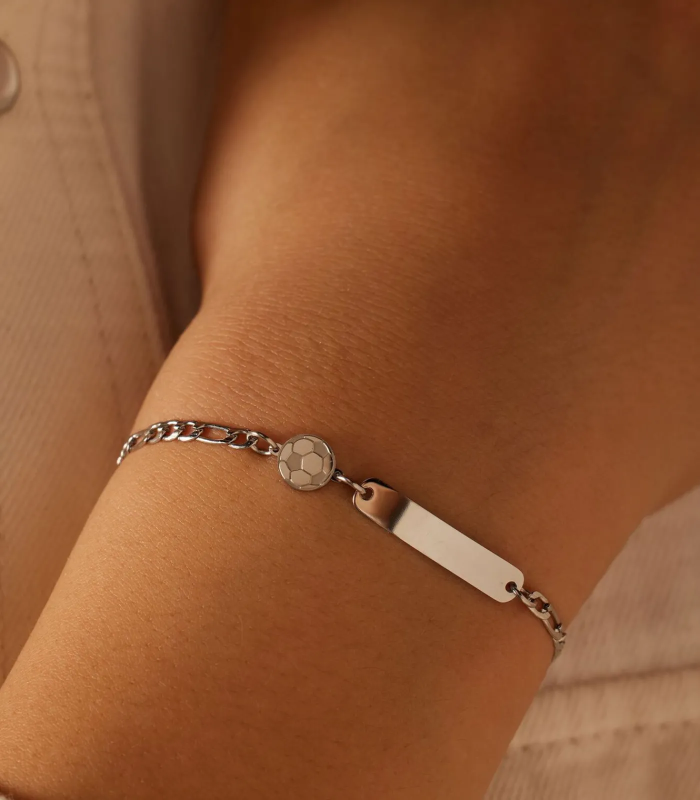 Lucardi Armband Staal 15 cm - Zilverkleurig silver Discount