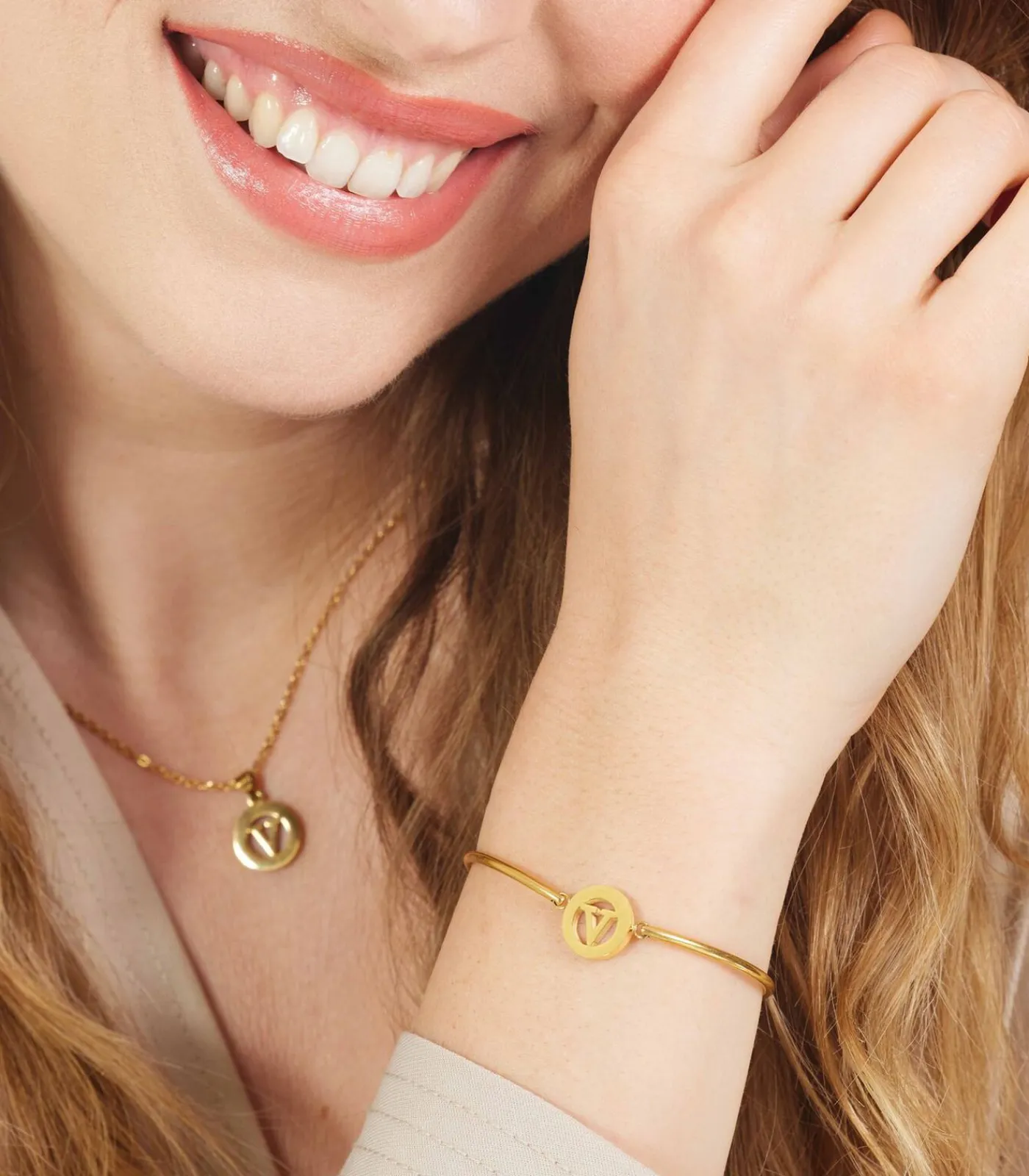 Lucardi Armband Staal 20 cm - Zilverkleurig gold