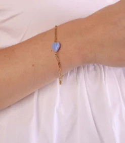Lucardi Armband Staal 20cm blue/gold Best
