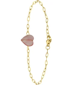 Lucardi Armband Staal 20cm gold/pink Hot