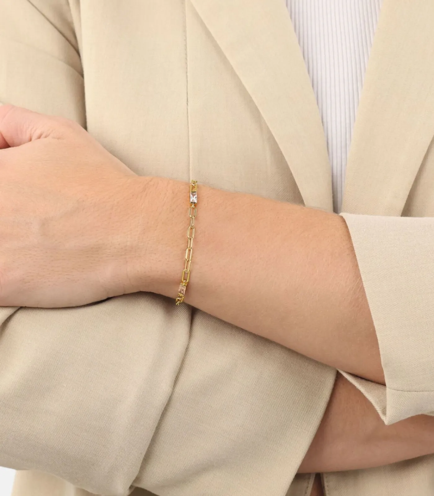 NOELANI Armband voor dames, 925 Sterling zilver, zirkonia synth. gold Hot