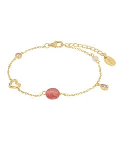 s.Oliver Armband voor dames, 925 sterling zilver, zirkonia synth., chalcedoon | hartje gold Discount