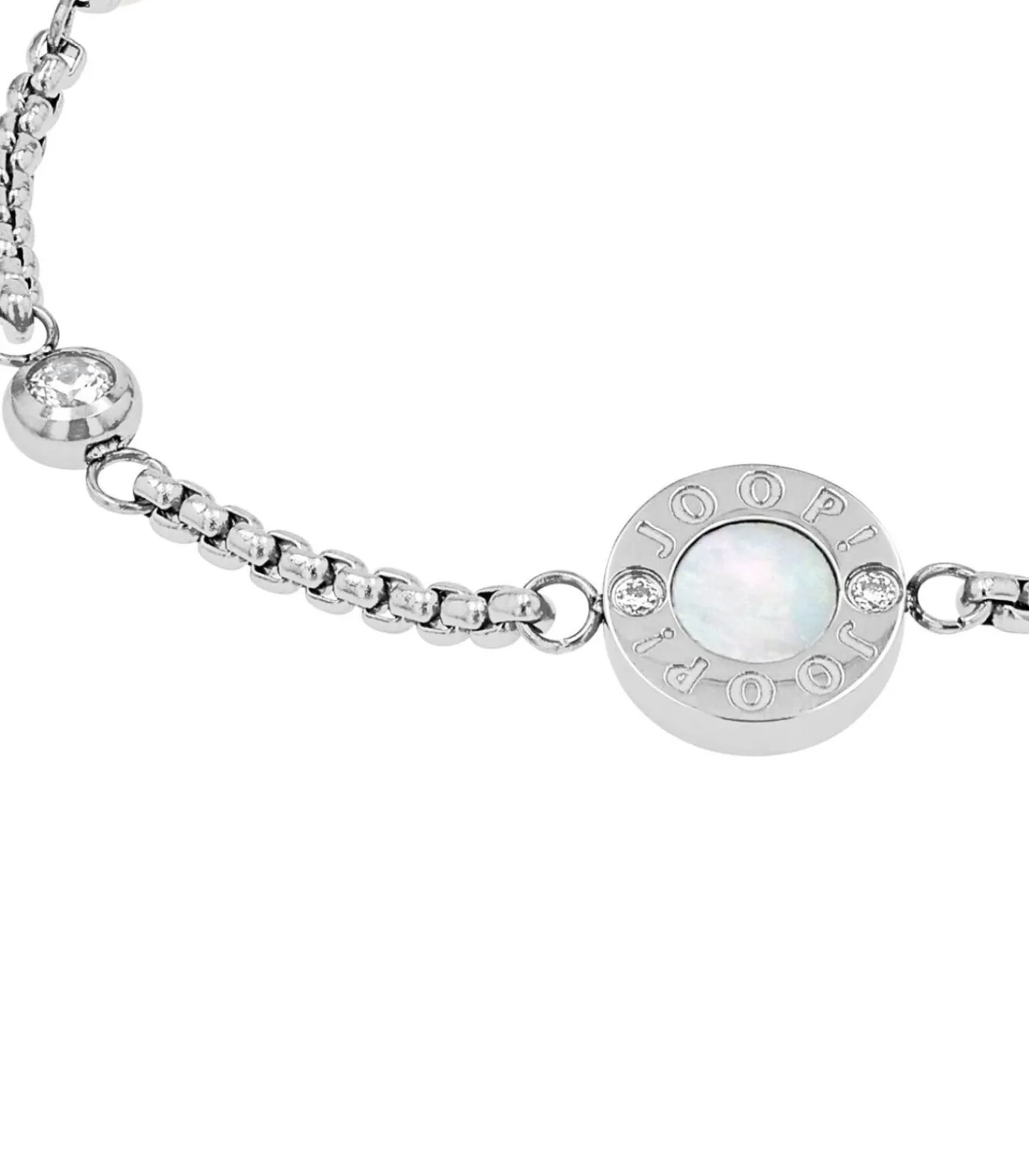 JOOP! Armband voor dames, roestvrij staal, zirkonia synth., glazen kraal silver Discount