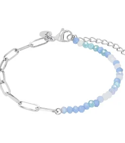 NOELANI Armband voor dames, roestvrij staal, glazen kraal silver Clearance