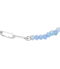 NOELANI Armband voor dames, roestvrij staal, glazen kraal silver Clearance