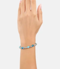 s.Oliver Armband voor dames, roestvrij staal, chalcedoon, agaat, stalen kralen silver Outlet