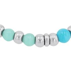 s.Oliver Armband voor dames, roestvrij staal, chalcedoon, agaat, stalen kralen silver Outlet
