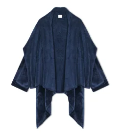 LE CHAT Asymmetrische jas van flanellen pluche ESSENTIEL 179 blue Sale