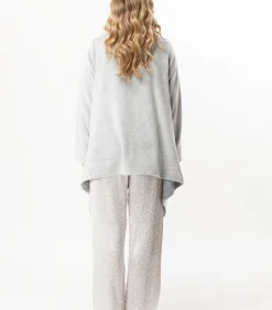 LE CHAT Asymmetrische jas van flanellen pluche ESSENTIEL 179 gray Online