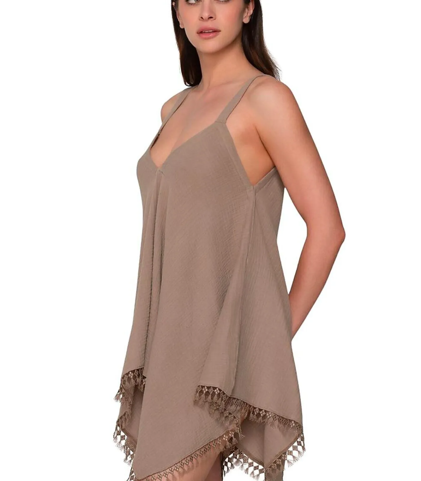 LUNA Asymmetrische strandjurk Bliss brown Best