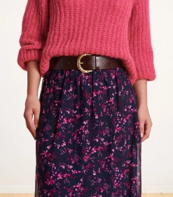 La Fée Maraboutée Aubergine riem met Western gesp violet Sale