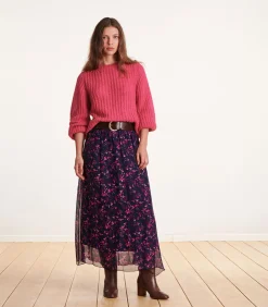 La Fée Maraboutée Aubergine riem met Western gesp violet Sale