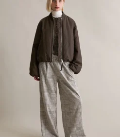 Marc O’Polo DENIM Aviator-stijl relaxed cropped blouson brown Clearance